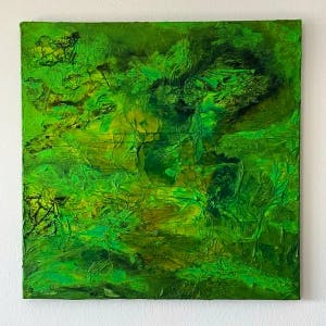 Photo of work "Aspen Trees" - A lush green textured Paining